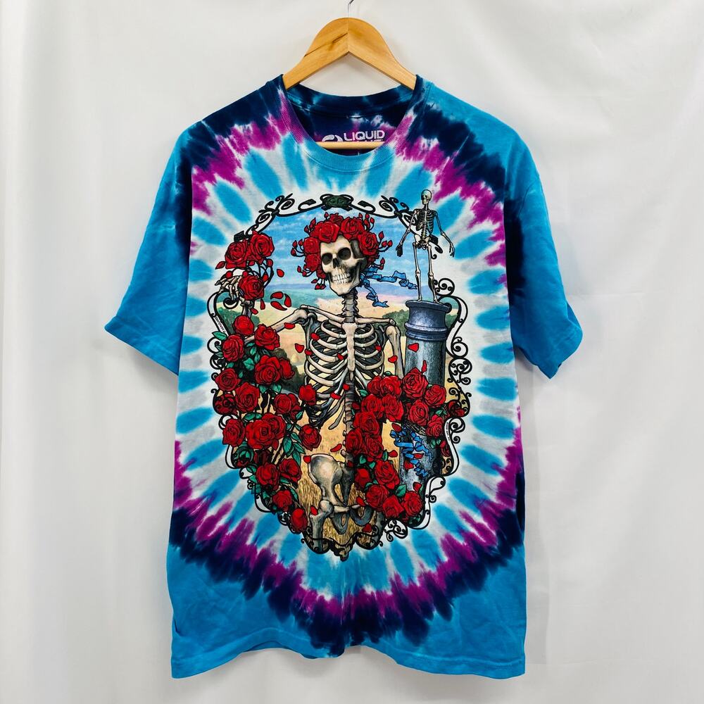 Grateful Deal L 2001 Tie Dye Liquid Blue Tee
